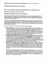 Common Reactions to Trauma [1 of 2]