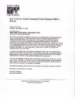 New York Law School Community Fund: Helping TriBeCa