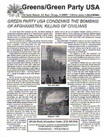 Green Party USA Condemns the Bombing of Afghanistan, Killing of Civilians