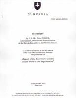 Statement by H.E. Mr. Peter Tomka, Ambassador, Permanent Representative of the Slovak Republic to th