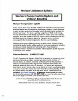 Workers Compensation Update and Veteran Benefits