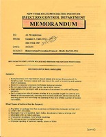 The New York Psychiatric Institute Infection Control Department Memorandum, Bioterrorist Prevention