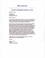 ABA Leadership: Letter to President Bush