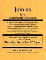 Join us for a Community Discussion at the New York Historical Society