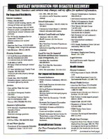 Contact Information for Disaster Recovery