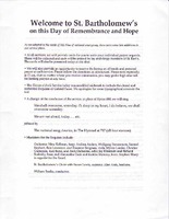 Welcom to St. Bartholomew's on this Day of Remembrance