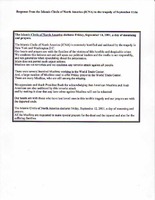 Response from the Islamic Circle of North America to the Tragedy of September 11th