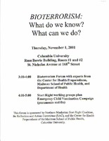 Bioterrorism:  What do we know? What can we do?